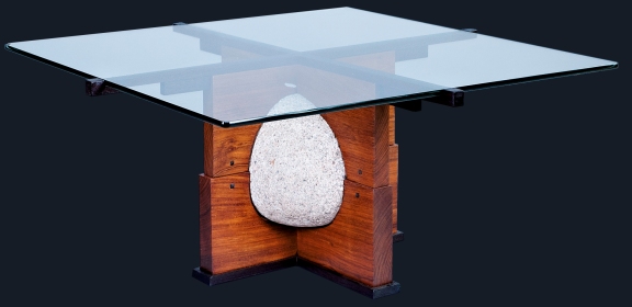 Glass and Granite Coffee Table