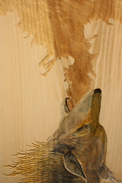 The Howl - Wolf Carving